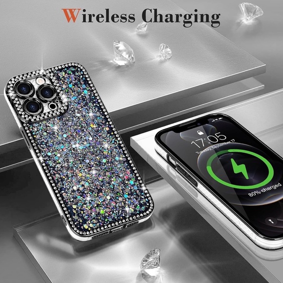 Glitter Silver Phone Case for iPhone 12 Pro Max - Picture 6 of 9